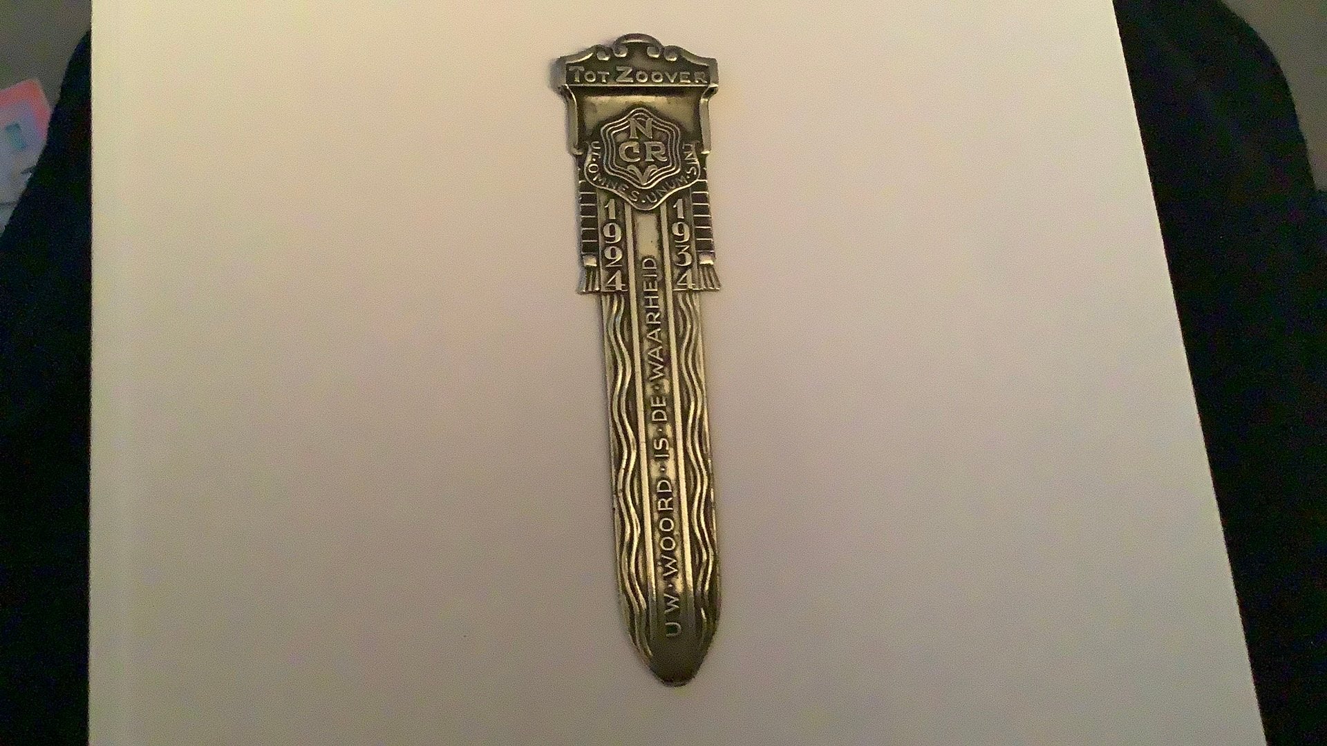 Briefopener Tot Zover' ncrv. Georg Nilsson. NCRV. 24-34 gero, Ophalen of Verzenden, Gebruikt