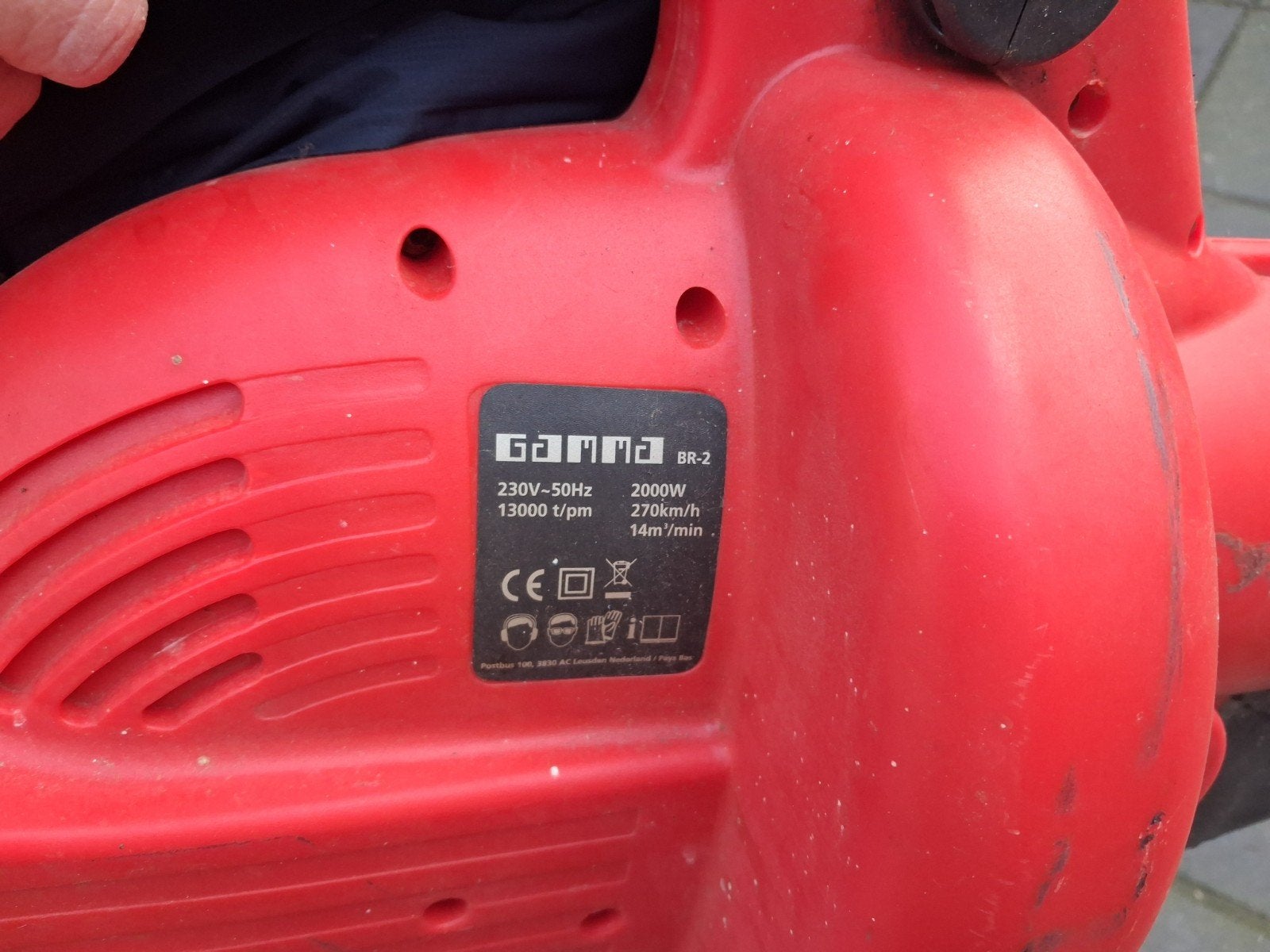 Gamma BR-2 Bladblazer - 2000W Elektrisch met Zuigfunctie, Ophalen, Gebruikt, Met opvangzak, Handgedragen