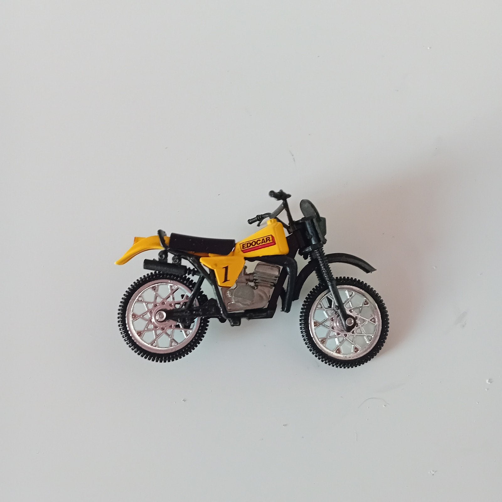 Vintage Edocar crossmotor miniatuur - Geel, Overige merken, Gebruikt, 1:50 of kleiner, Overige typen