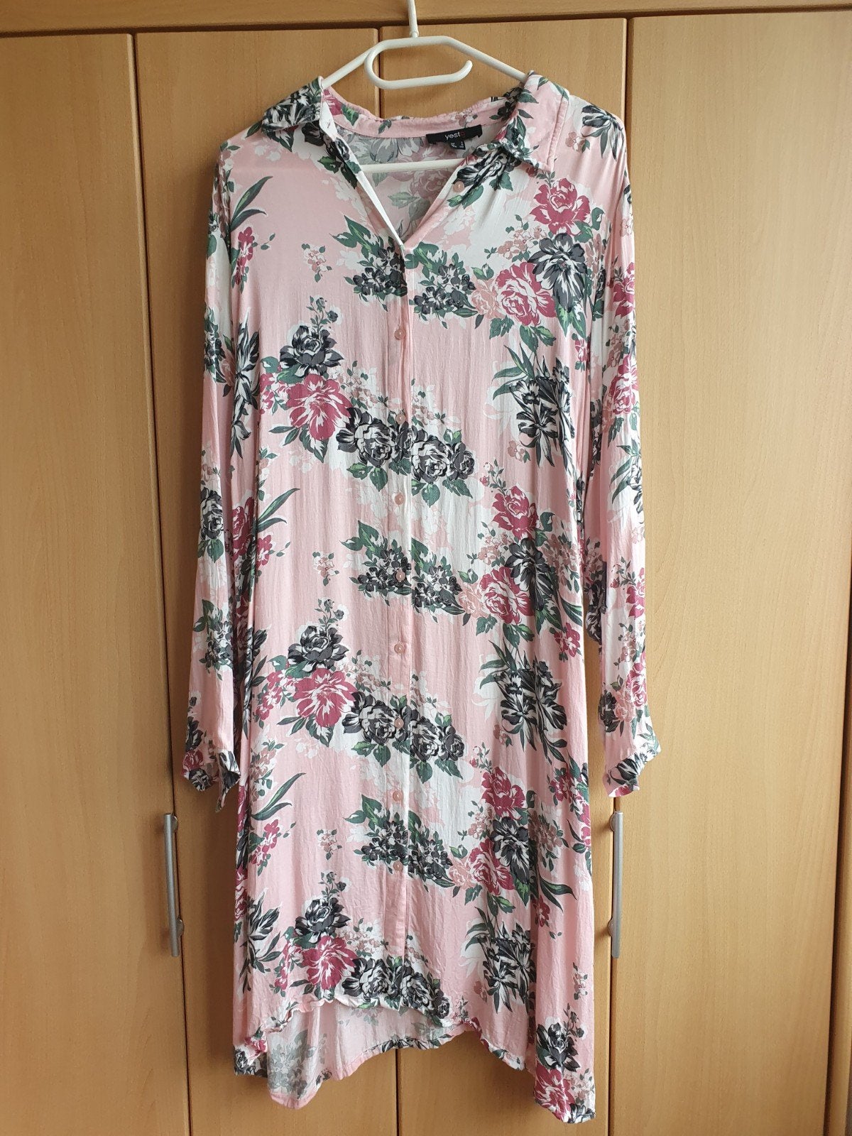 Yesta Bloemenjurk met ceintuur - Roze, Kleding | Dames, Maat 46/48 (XL) of groter, Yesta, Ophalen of Verzenden, Zo goed als nieuw