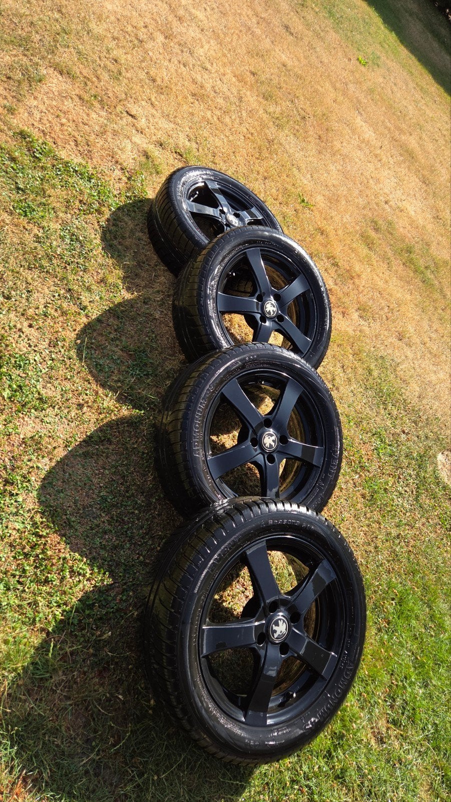 4 zwarte Peugeot velgen 205/55 R16, Auto-onderdelen, Ophalen, Gebruikt, Peugeot