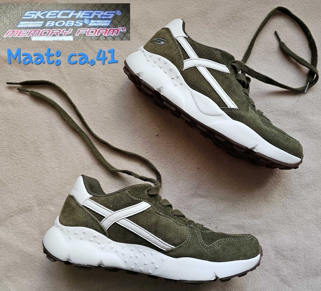 SKECHERS olijfkleurige sneakers maat 41 zgan, Overige kleuren, Ophalen of Verzenden, Skechers, Sneakers of Gympen