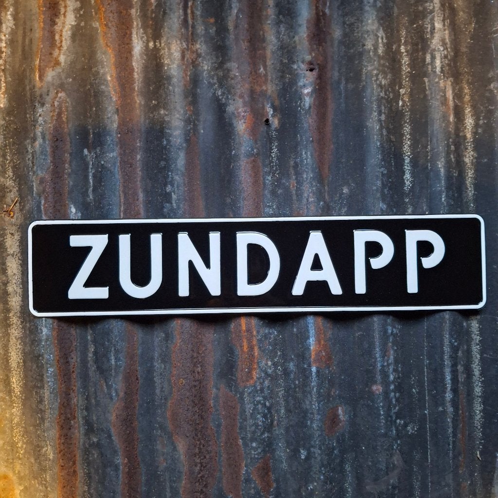 Zundapp - Metalen nummerplaat zwart, Metaal, Zwart, Nieuw, Ophalen of Verzenden