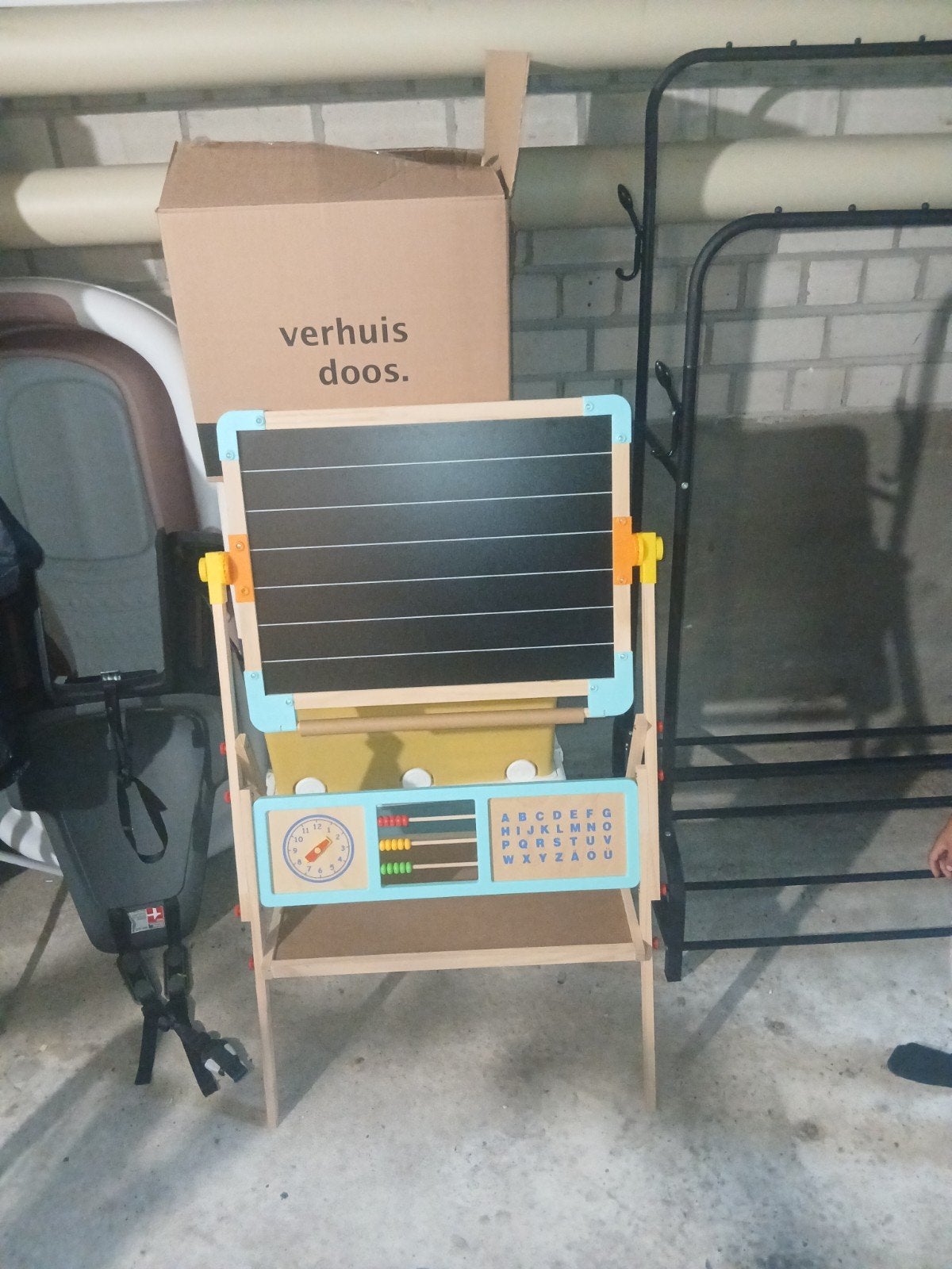 Houten schoolbord met telraam en klok, Ophalen, Gebruikt, Taal en Lezen