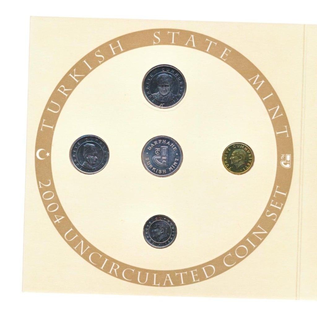 Turkije muntset Lira 2004 in kartonnen omslag, Ophalen of Verzenden, Overige landen, Setje, Zilver