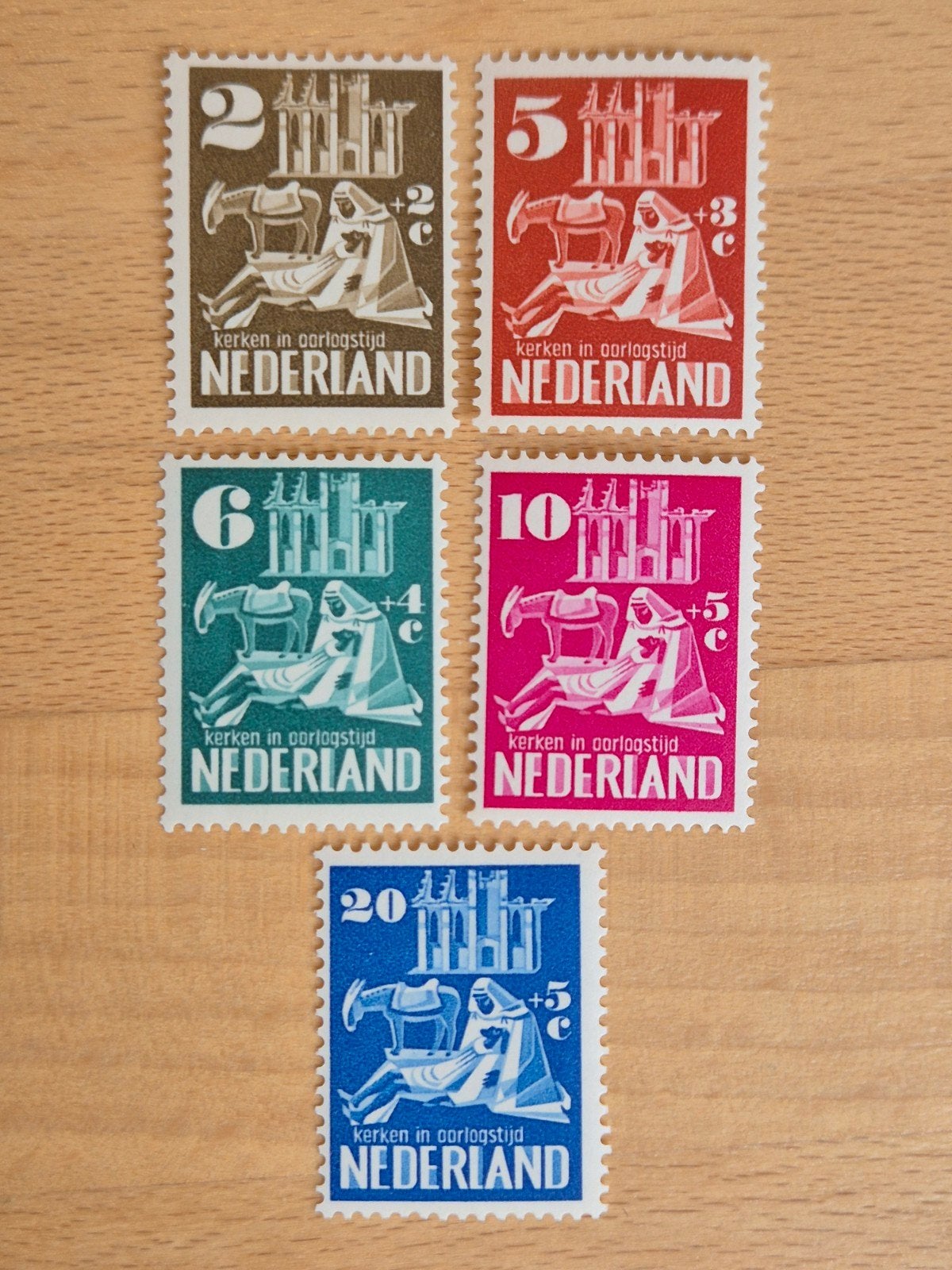 Nederland 1950 kerken in oorlogstijd, Postzegels en Munten, Postzegels | Nederland, Ophalen of Verzenden, Na 1940, Postfris