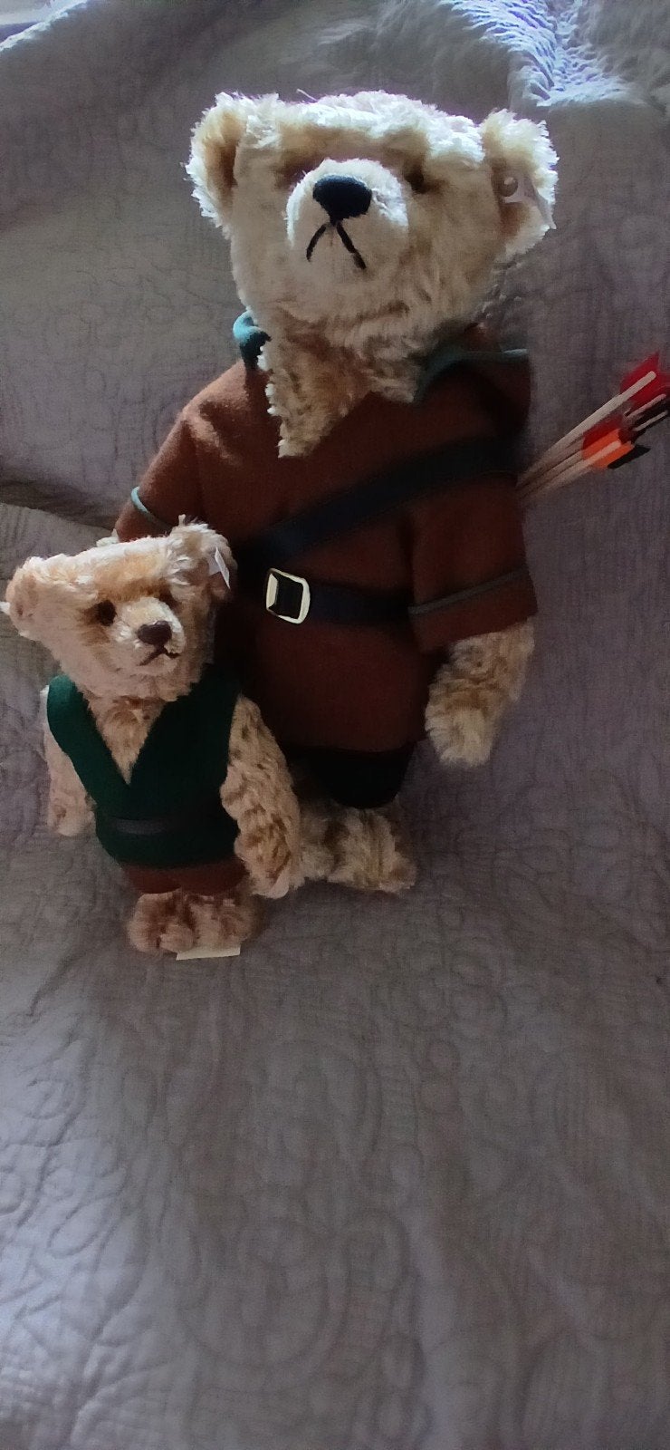 Steiff, set van 2 beren, Wilhelm Tell met zoon uit 1998, Ophalen of Verzenden, Zo goed als nieuw, Stoffen beer, Steiff