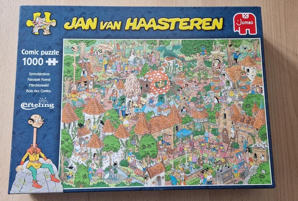 Jan van Haasteren Efteling Sprookjesbos 1000 stukjes, Ophalen of Verzenden, 500 t/m 1500 stukjes, Zo goed als nieuw, Legpuzzel