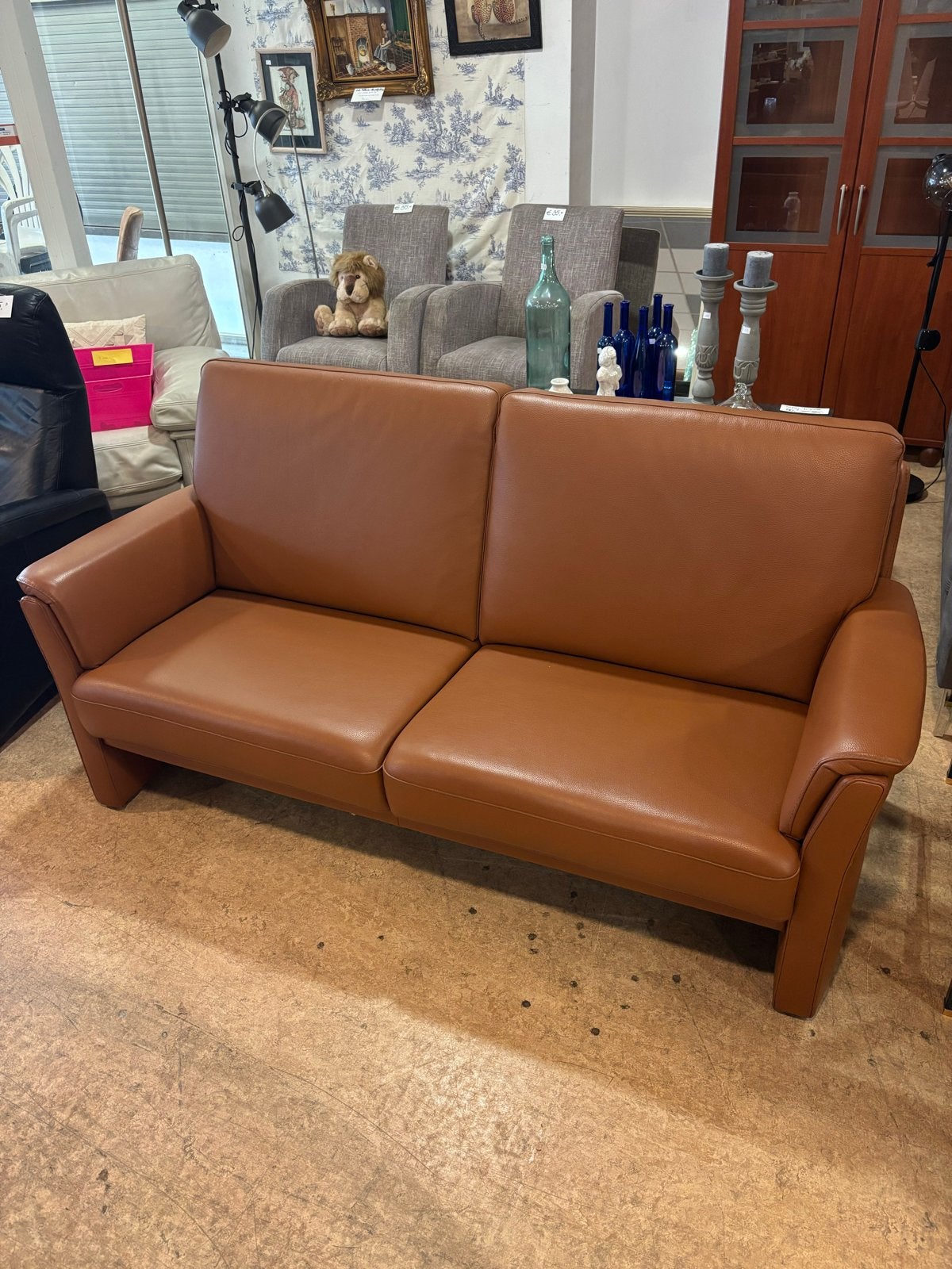 De Bommel Viano Leren Bank + 2 Fauteuils | Nieuwprijs €5.000, Huis en Inrichting, Ophalen, 150 tot 200 cm, Tweepersoons, Zo goed als nieuw