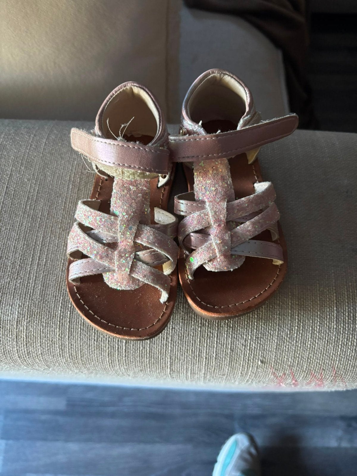 Roze glitter sandalen maat 21, Ophalen, Gebruikt, Meisje, Graceland