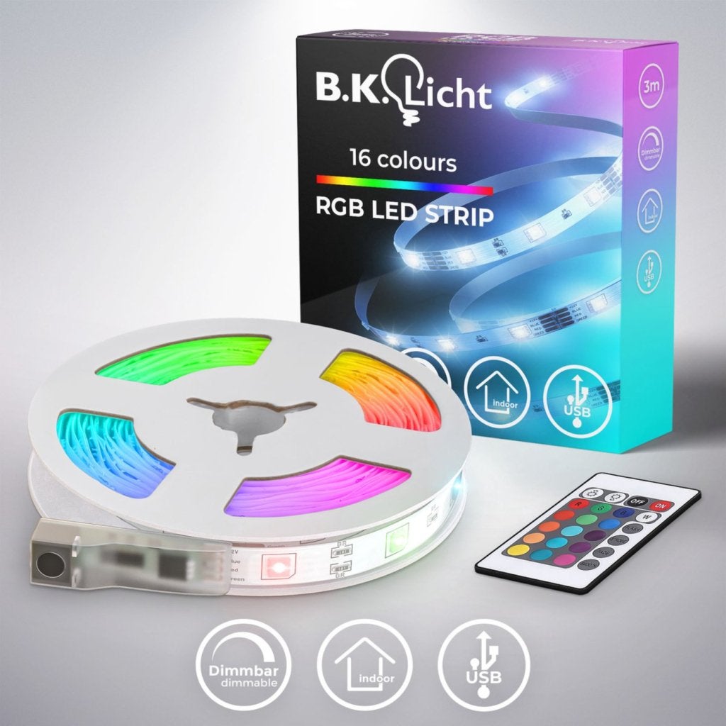 B.K. Licht RGB LED Strip 3 meter - Nieuw in doos, Ruilrijk, Nieuw, Info@ruilrijk.nl, Neerstraat 60, 6041 KD Roermond
