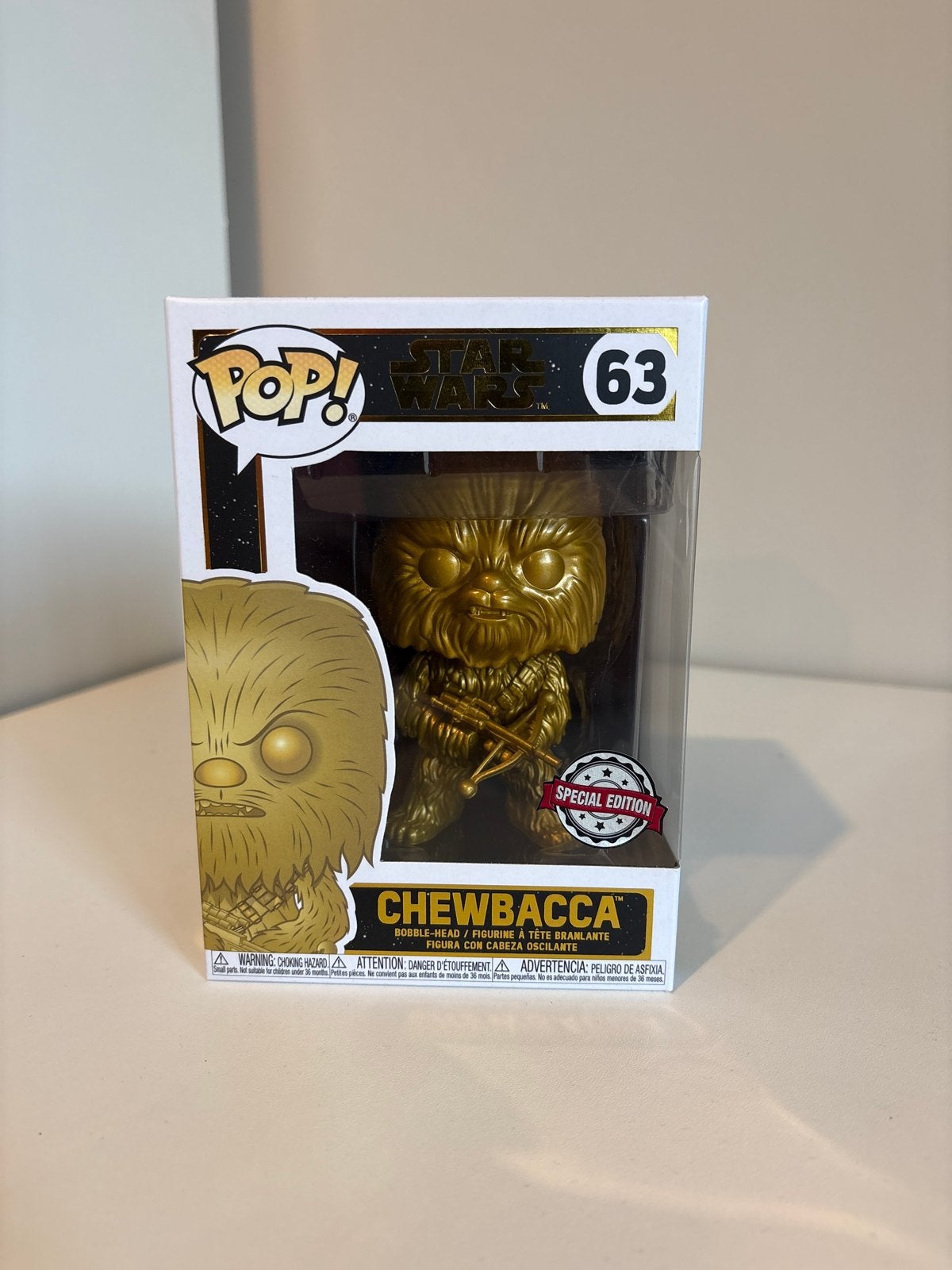 Funko Pop! Star Wars Chewbacca #63 Gold Special Edition, Ophalen of Verzenden, Nieuw