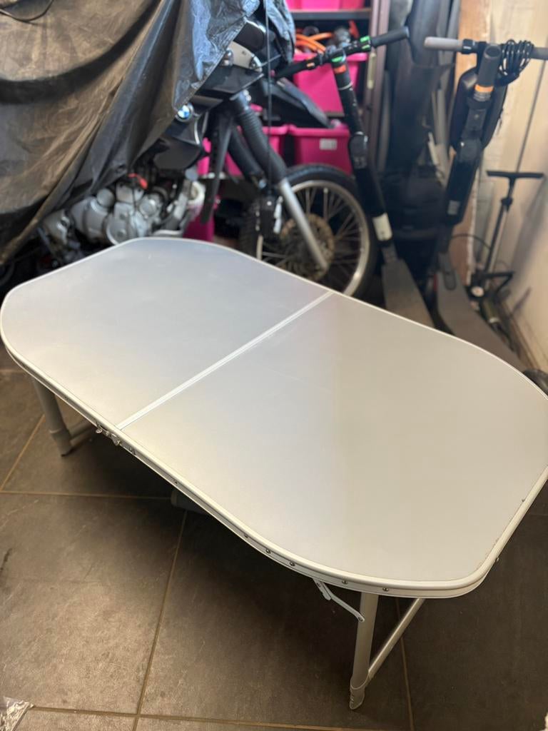 Inklapbare tafel 150x80 hoogte verstelbaar, Caravans en Kamperen, Ophalen, Zo goed als nieuw, Campingstoel