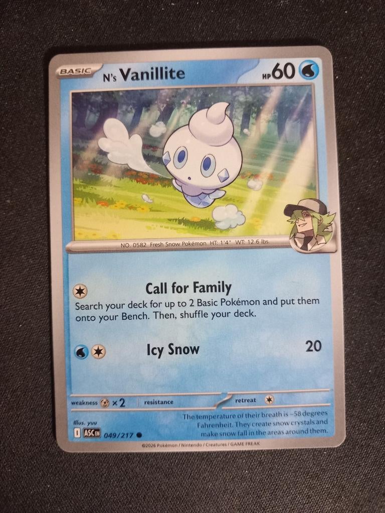N's Vanillite 049/217 Ascended Heroes Excellent, Verzenden, Zo goed als nieuw, Losse kaart