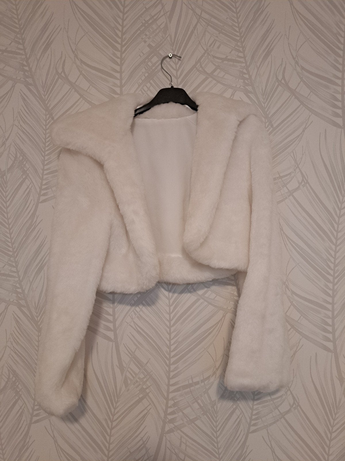 Witte bolero van imitatiebont - maat 38, Wit, Ophalen of Verzenden, Accessoires, Onbekend