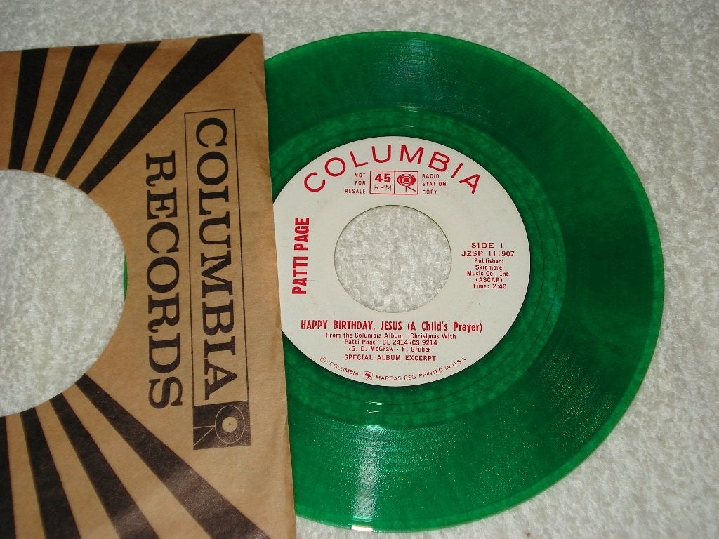 Patti Page  PROMO  Happy Birthday Jesus   usa   Kerst  Org, Originele persing, Ophalen of Verzenden, Zo goed als nieuw, Pop
