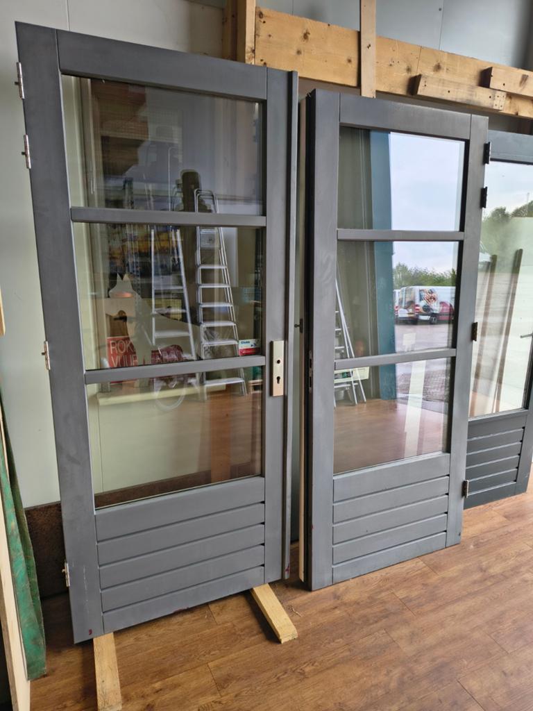 Dubbele deuren / tuin deuren, Ophalen, Glas, Buitendeur, 200 tot 215 cm