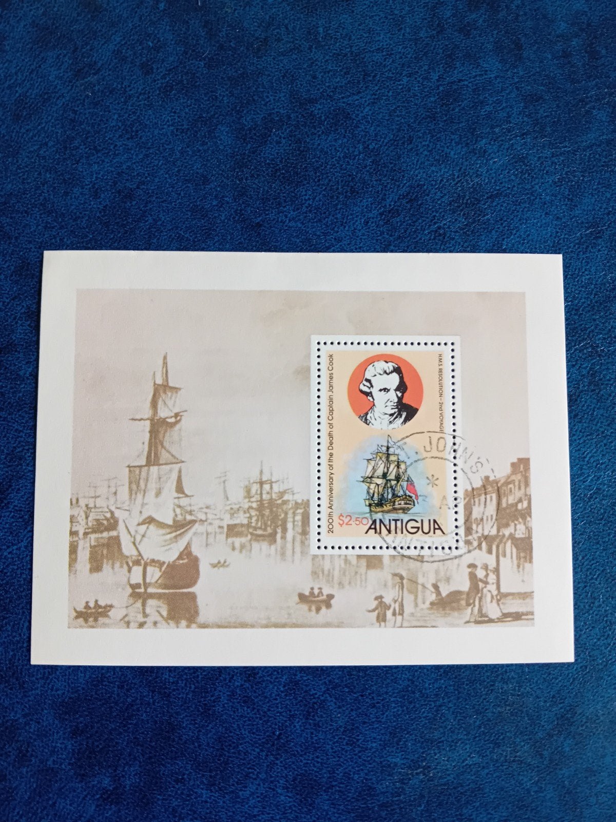 Antigua postzegel: 200e sterfdag Kapitein James Cook, Ophalen of Verzenden, Postfris