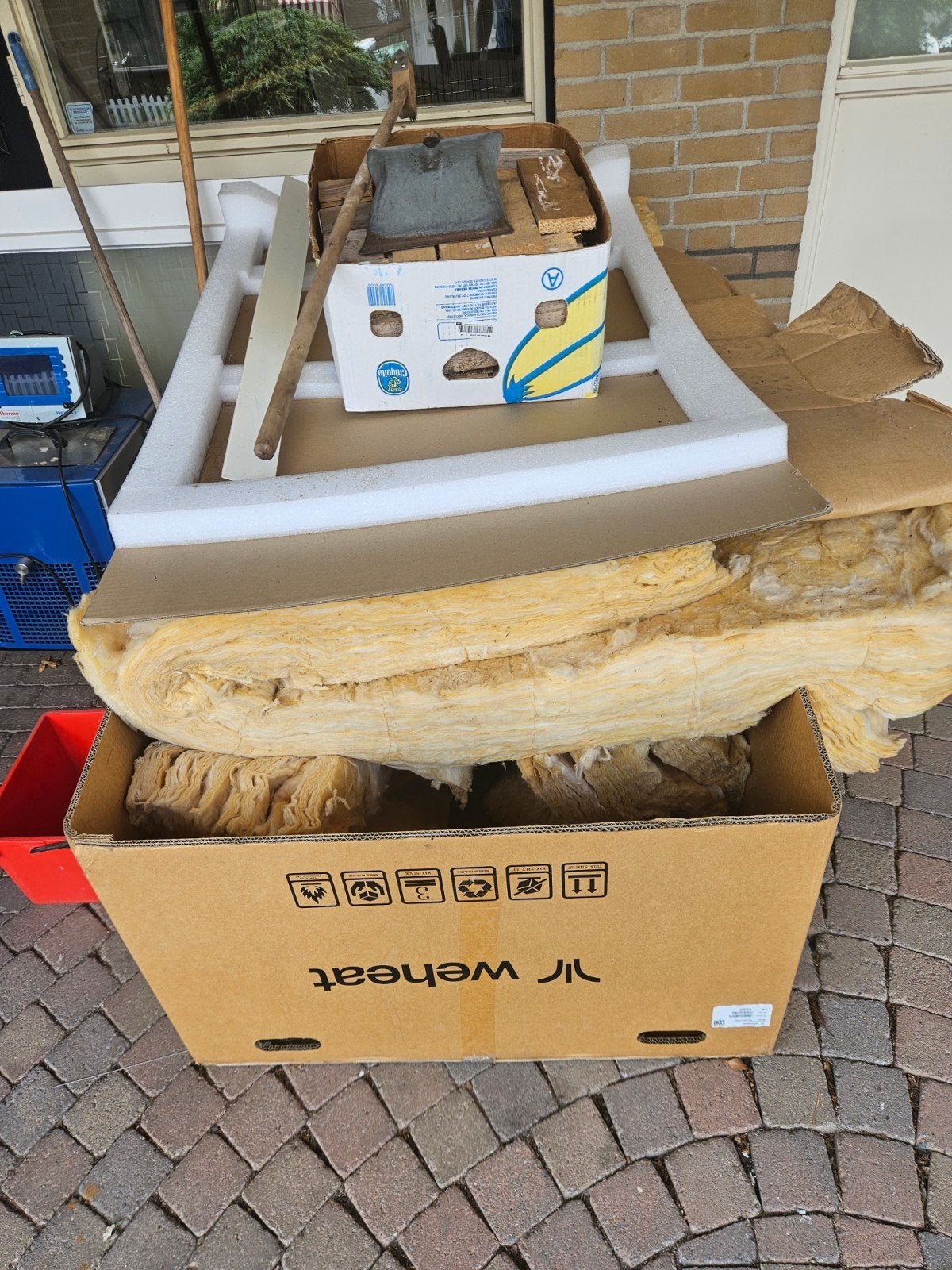 glaswol, Ophalen