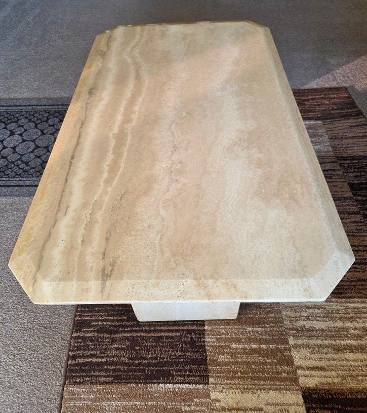 Echte marmeren salontafel, Huis en Inrichting, Tafels | Salontafels, Ophalen, Overige materialen, Gebruikt, 100 tot 150 cm