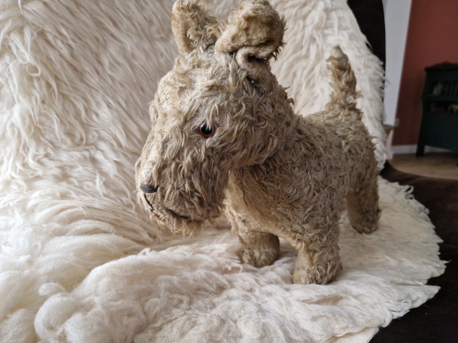 Vintage knuffelhond, vermoedelijk Steiff, Ophalen of Verzenden