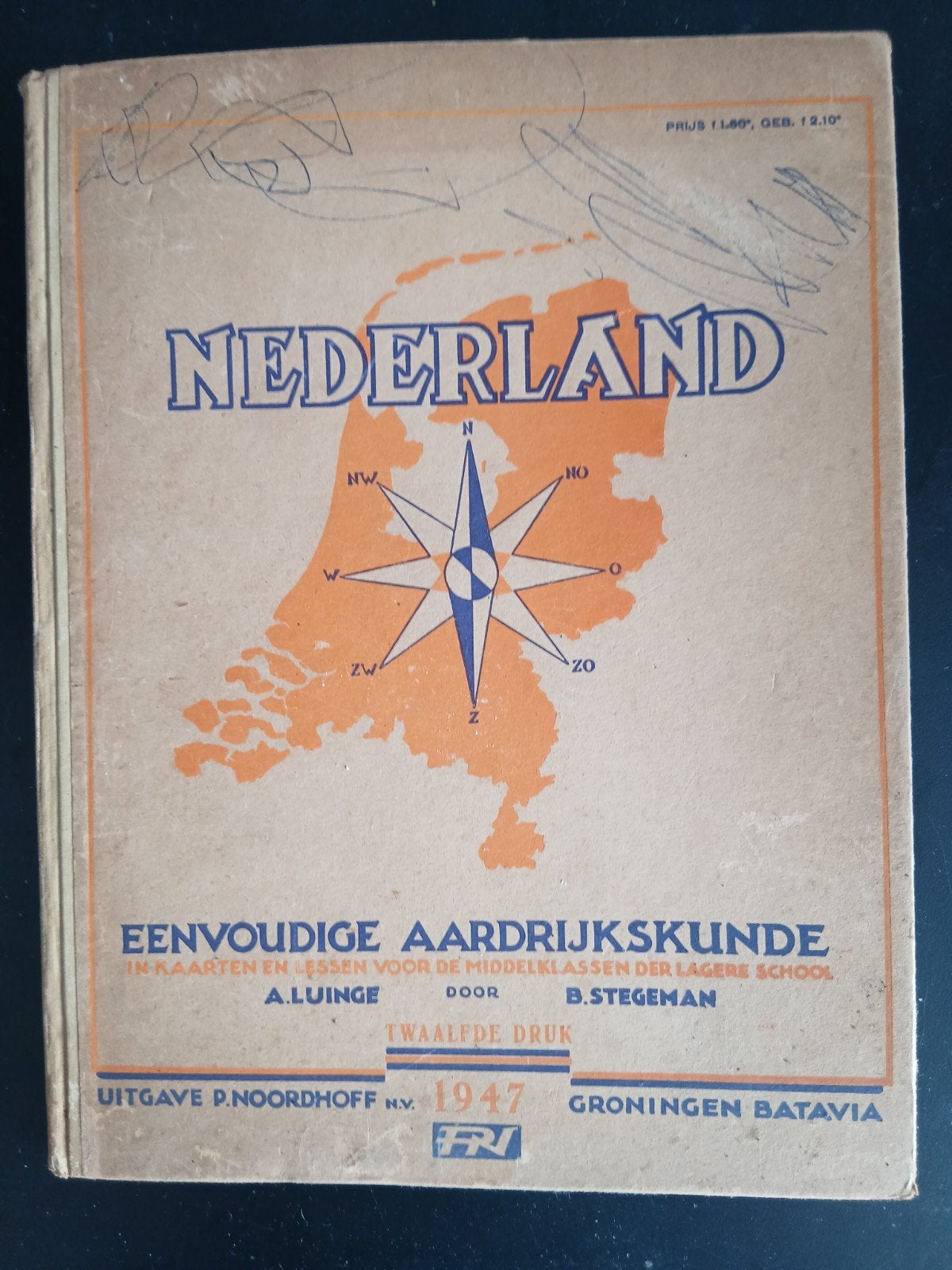 Eenvoudige Aardrijkskunde Nederland 1947 - A. Luinge, Gelezen, Overige atlassen, Ophalen of Verzenden, 1800 tot 2000