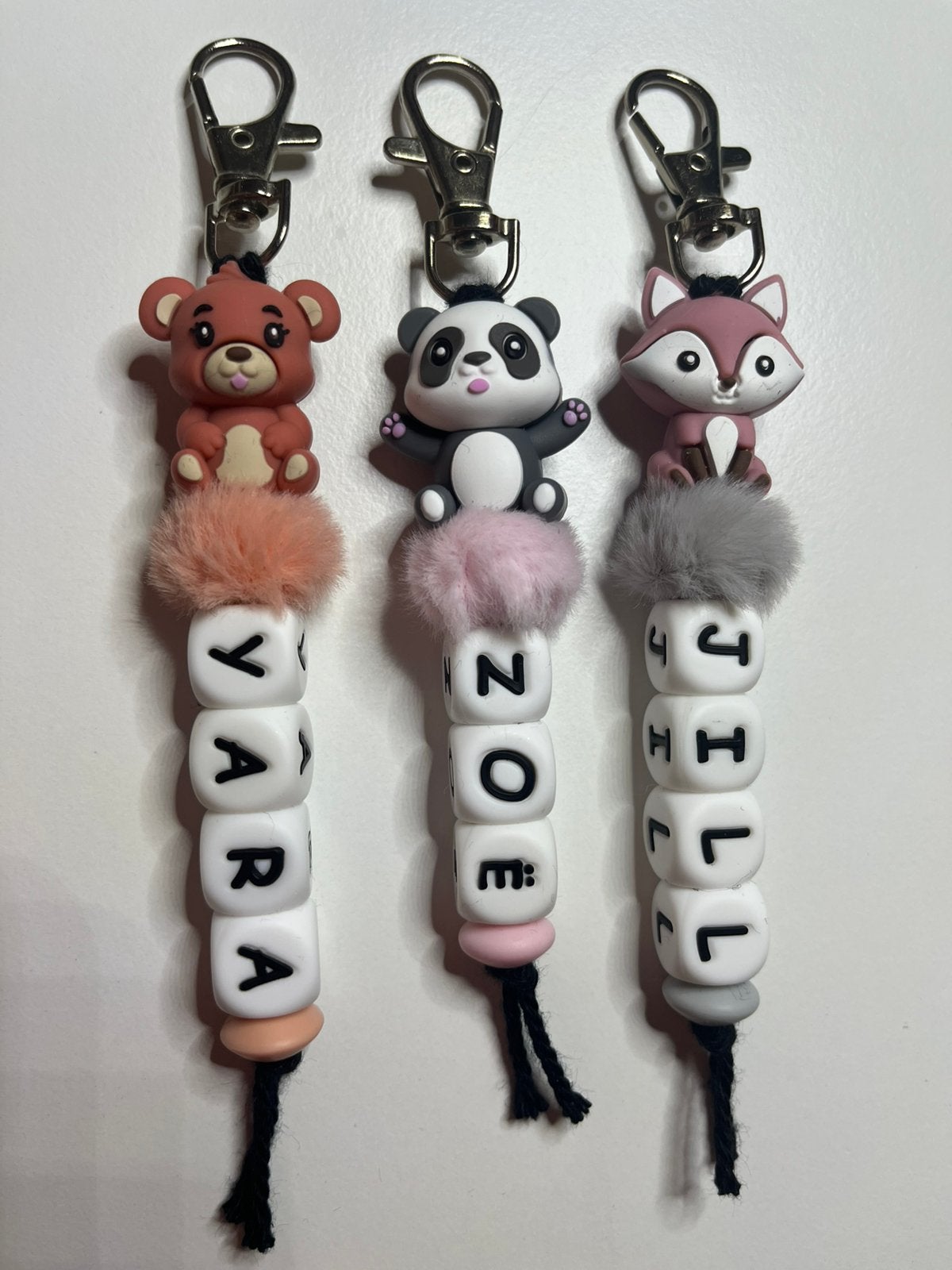 Naamsleutelhanger tashanger silicone figuurtje naar keuze, Ophalen of Verzenden, Zo goed als nieuw