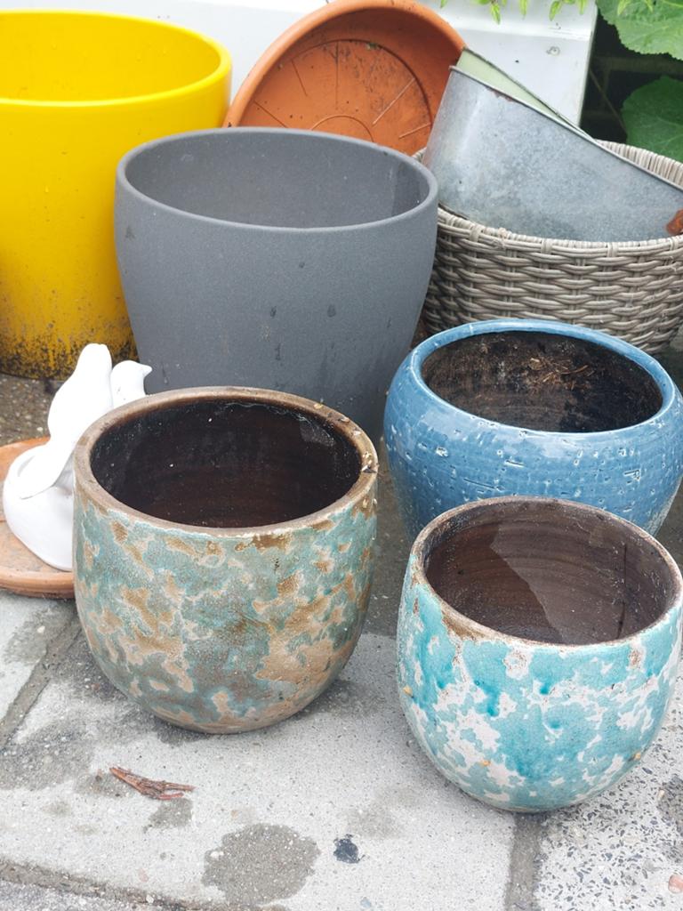 Bloempotten, Tuin en Terras, Ophalen, Rond, Aardewerk, Minder dan 40 cm