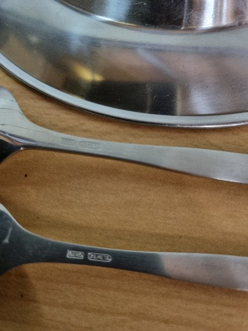 gero zilmeta,rvs servies, bord met vork en lepel, Ophalen of Verzenden, 'T Olde Gre-j, Info@toldegrej.nl, Endepoelstraat 20f Didam