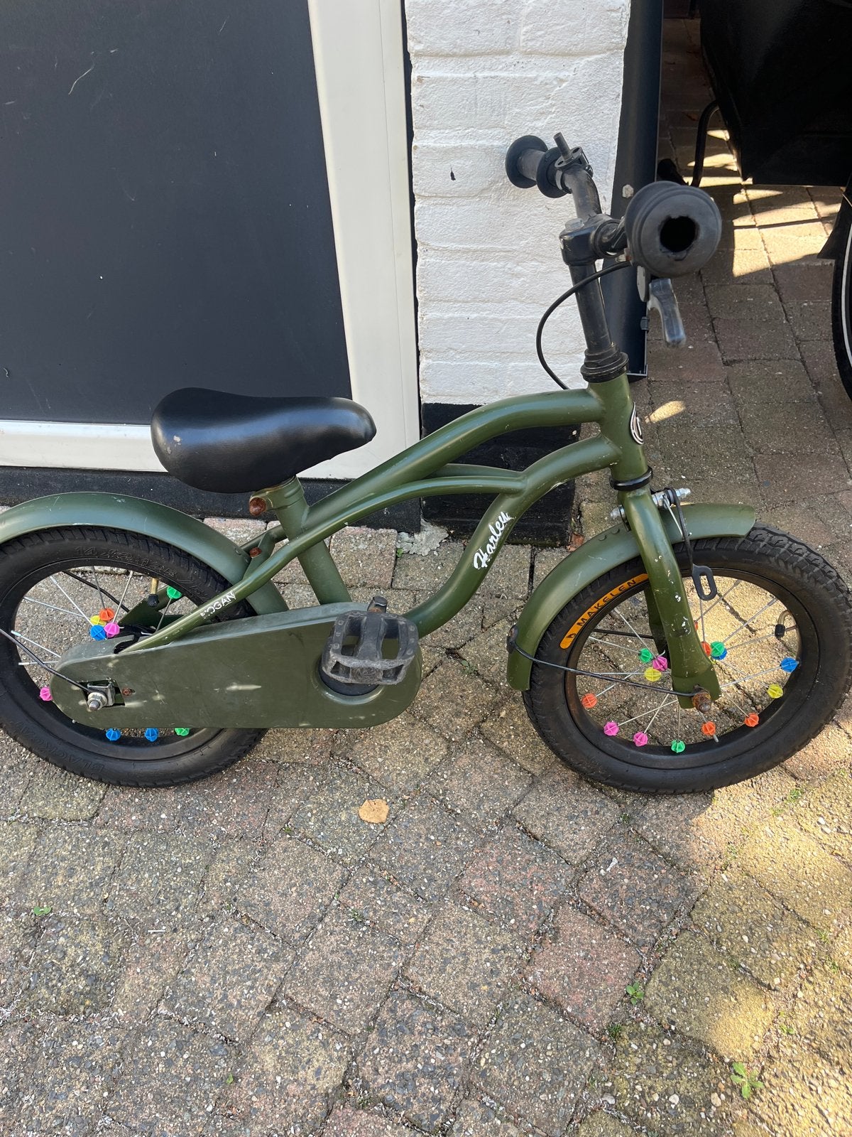 Harley kinderfiets - Nieuwe banden!, Ophalen, Gebruikt, Velgrem, 16 tot 20 inch