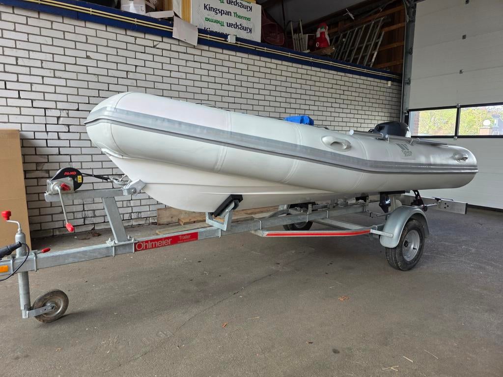RIB Tiger marine 360 met Ohlmeier trailer BJ2022, Watersport en Boten, Rubberboten, Ophalen, 4 m, Zo goed als nieuw, Tiger Marine