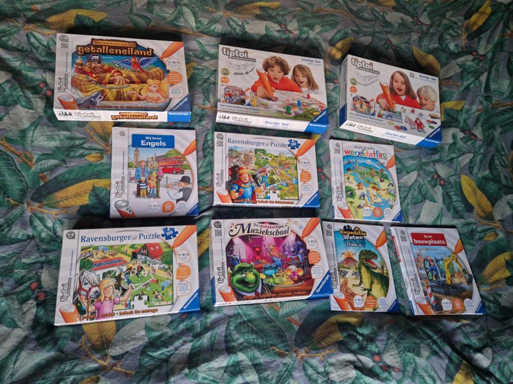Grote Tiptoi set met 2 pennen en 9 boeken/spellen, Ophalen, Zo goed als nieuw, Taal en Lezen