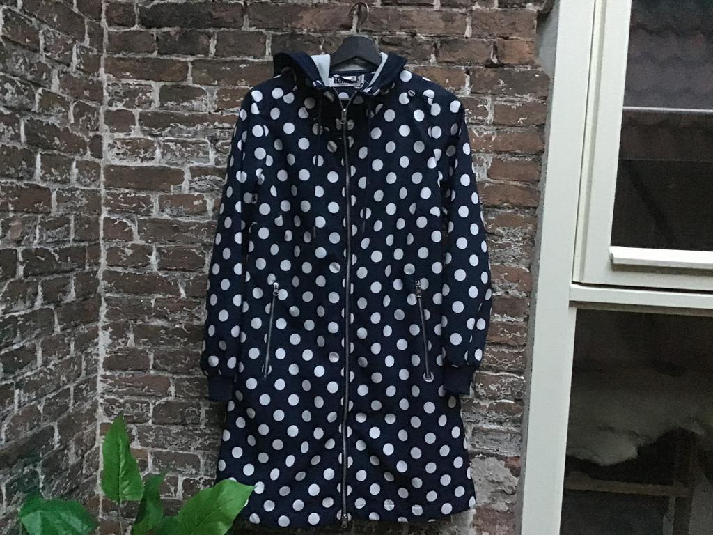 DANEFAE Softshell jas polkadot blauw * maat 36 * nieuw, Kleding | Dames, Jassen | Winter, Ophalen, Zo goed als nieuw, Maat 36 (S)
