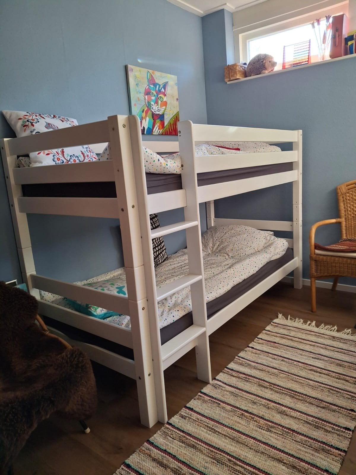 Stevig wit stapelbed, Huis en Inrichting, Ophalen, 90 cm, Tweepersoons, 200 cm