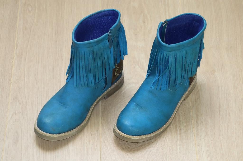 Dames laarsjes Half hoog Maat 38 (Blauw), Kleding | Dames, Schoenen, Blauw, Lage of Enkellaarzen, Ophalen of Verzenden, Gedragen