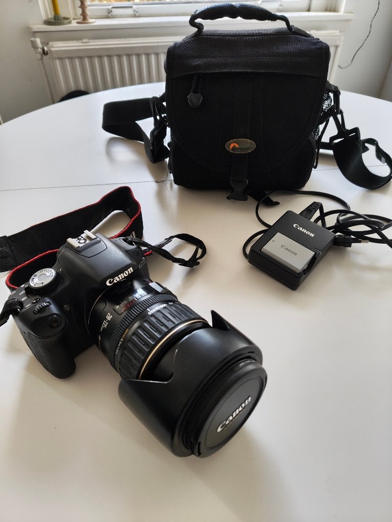 Canon EOS 500D + 28–135mm IS USM lens + accessoires, Audio, Tv en Foto, Fotocamera's Digitaal, Gebruikt, Spiegelreflex, Canon