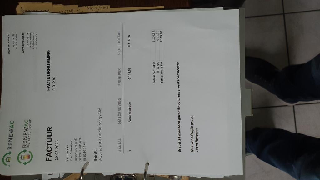 Gazelle Innergy onderdelen., Fietsen en Brommers, Elektrische fietsen, Ophalen, Gebruikt, 47 tot 51 cm, 50 km per accu of meer