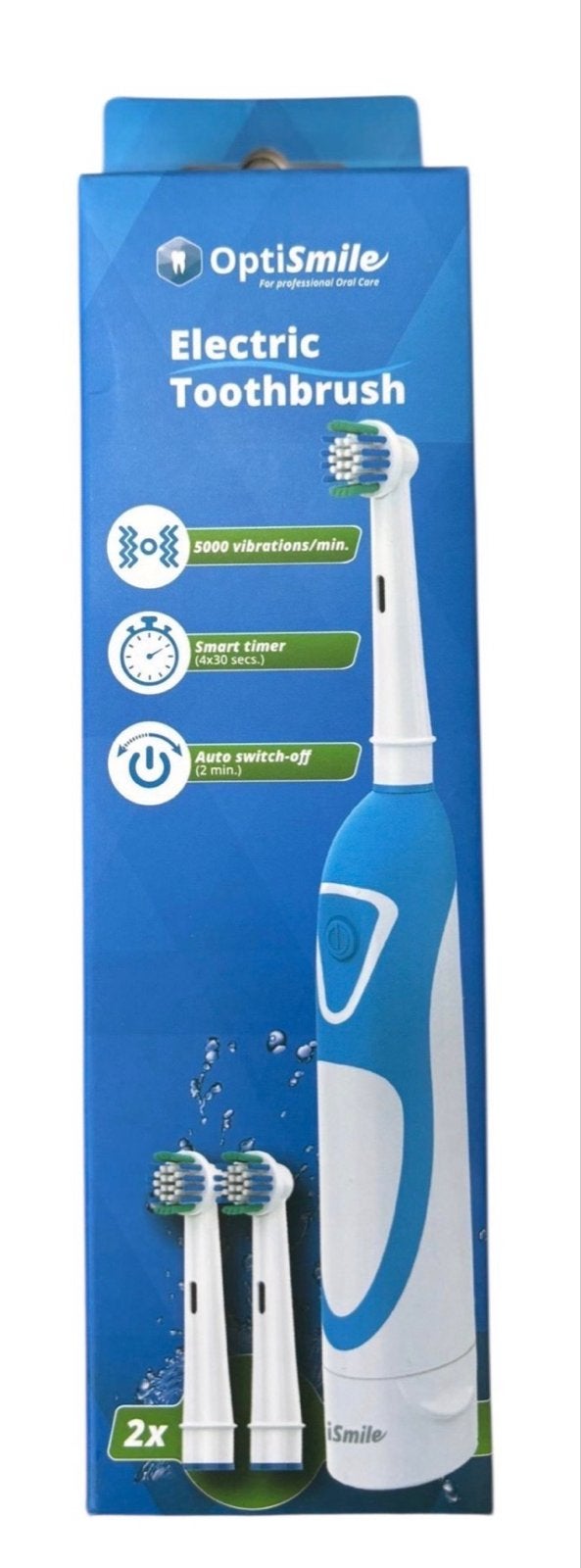 OptiSmile Elektrische Tandenborstel met 2 Opzetborstels, ., Nieuw, Ophalen of Verzenden, .