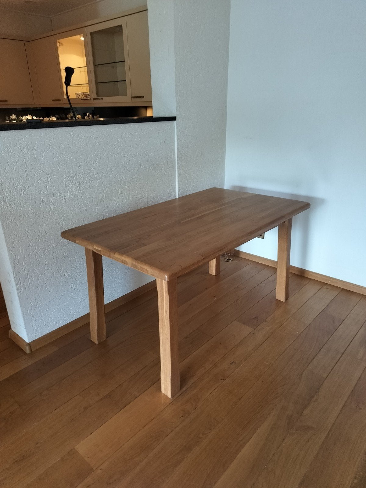 Massief eiken eettafel - uitschuifbaar, Huis en Inrichting, Ophalen, Gebruikt, Eikenhout, 50 tot 100 cm