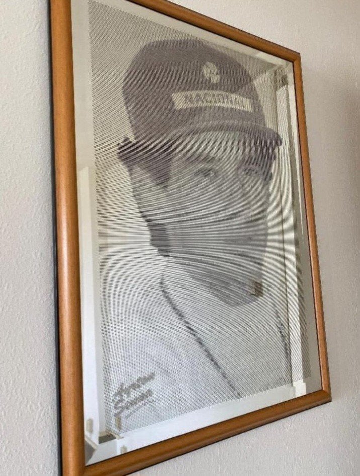Ayrton Senna Optische Illusie  spiegel, Verzamelen, Ophalen of Verzenden, Zo goed als nieuw