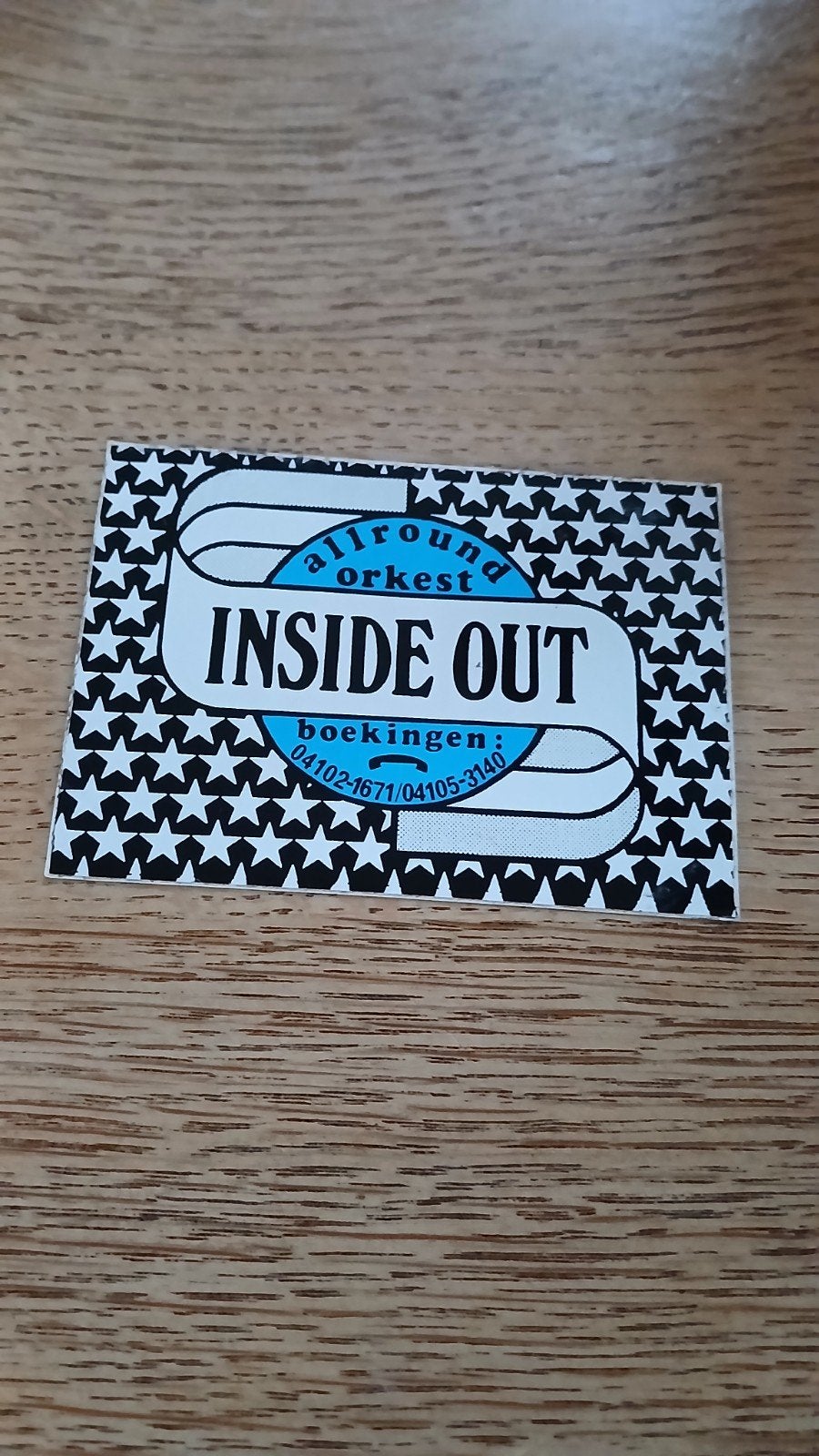 Sticker amusementsorkest Inside Out, NULAND/St. Michielsg., Ophalen of Verzenden, Zo goed als nieuw