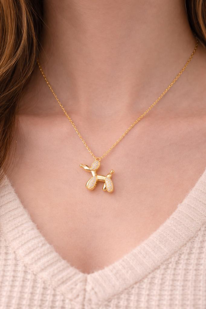 Gold Dog Pendant Necklace – Cute & Elegant., Overige materialen, Met strass, Nieuw, Ophalen of Verzenden