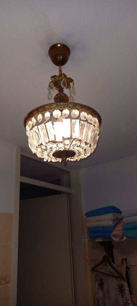 Kleine kroonluchter, Huis en Inrichting, Lampen | Kroonluchters, Ophalen, Gebruikt, Glas