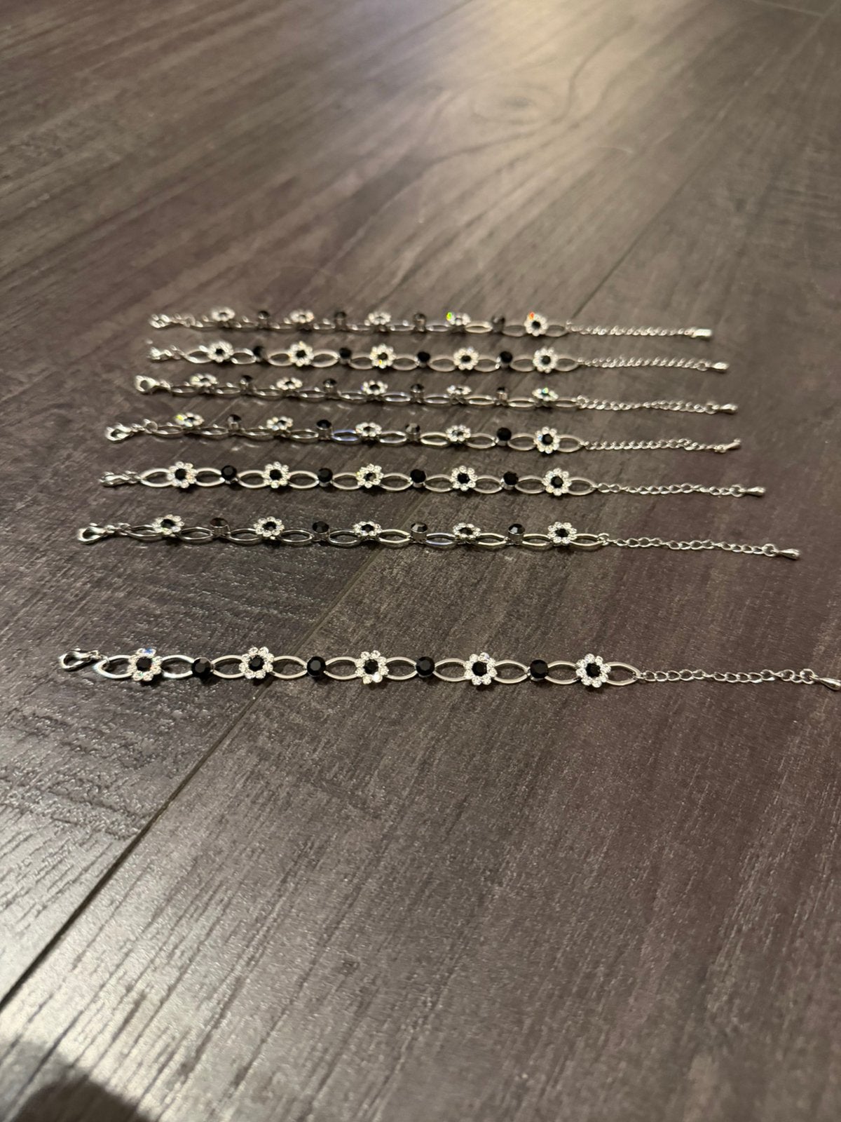 Partij 7 stuks strass armbanden 36/1, Ophalen of Verzenden, Nieuw, Overige kleuren, Overige materialen