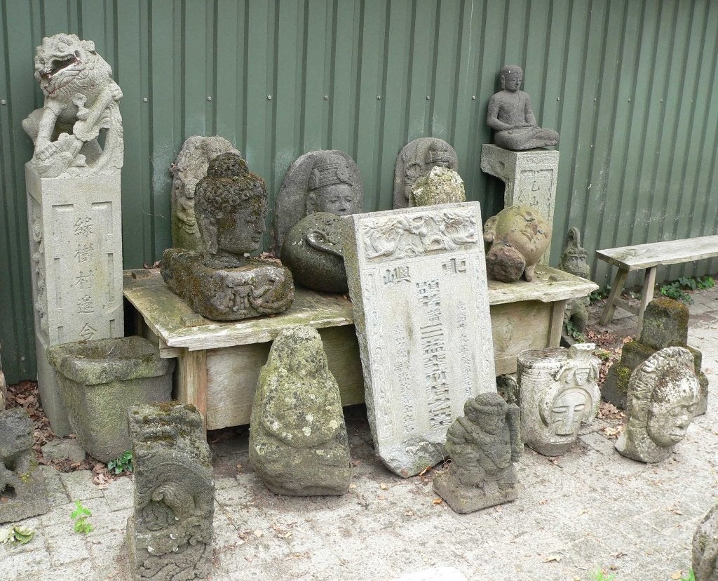 Chinese tempel steen beeld hardsteen China kunst CS1 tuin, Ophalen of Verzenden