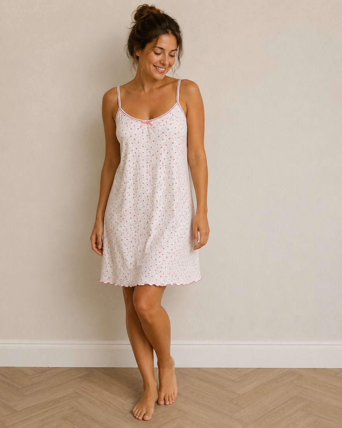 Crème met bloemen dames nachthemd M, Kleding | Dames, Ophalen of Verzenden, Nieuw, Maat 38/40 (M)