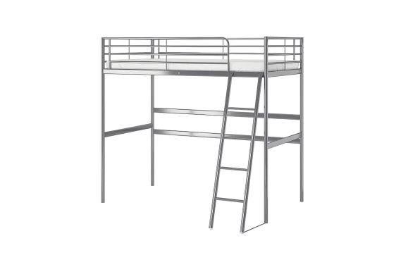 Ikea metalen hoogslaper met bureau, Ophalen, Gebruikt, Hoogslaper