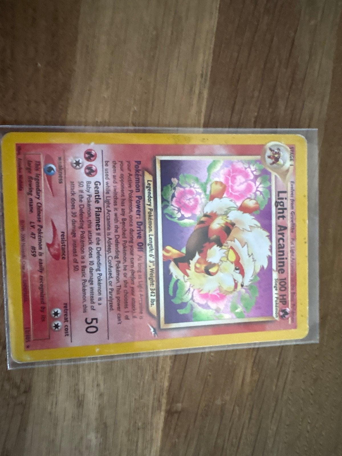 Pokémon Kaart: Light Arcanine 100 HP (Neo Destiny), Ophalen of Verzenden, Gebruikt, Losse kaart