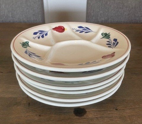 Fondue / Gourmetborden Boerenbont van Boch (6 stuks), Overige merken, Landelijk/Boerenbont, Ophalen of Verzenden, Zo goed als nieuw