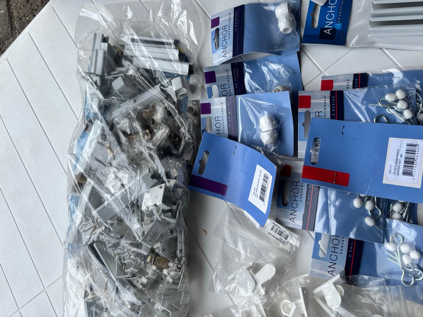 Diverse gordijn onderdelen en accessoires, Huis en Inrichting, Stoffering | Gordijnen en Lamellen, Ophalen, Gebruikt, Wit